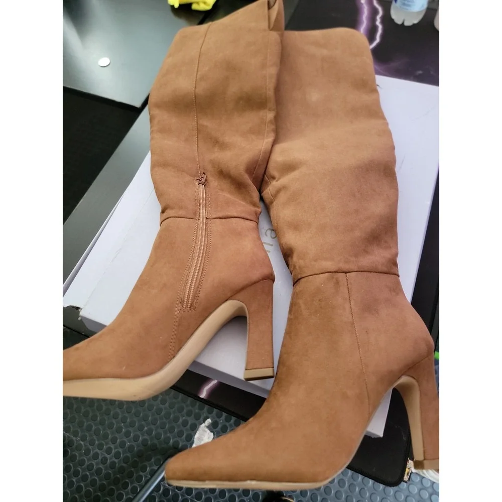 Madden Girl Women's Sizzlee Cognac Riding Boots Size 6 New In Box!